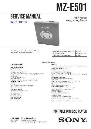 Сервисная инструкция Sony MZ-E501 ― Manual-Shop.ru