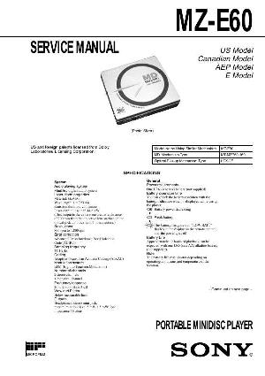 Сервисная инструкция Sony MZ-E60 ― Manual-Shop.ru