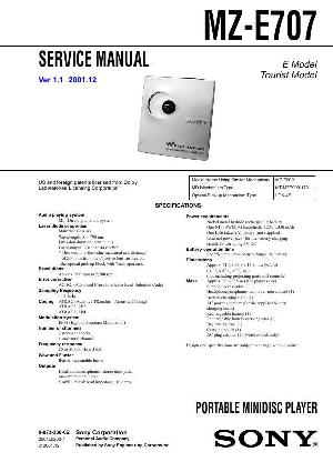 Сервисная инструкция Sony MZ-E707 ― Manual-Shop.ru