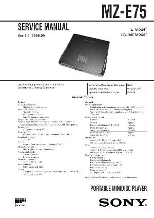 Сервисная инструкция Sony MZ-E75 ― Manual-Shop.ru