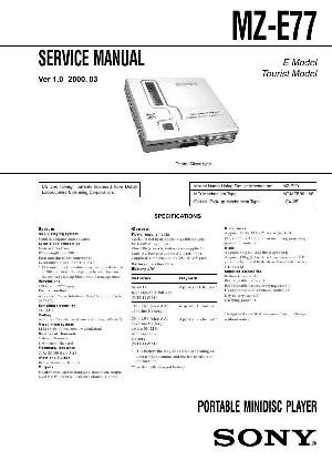 Сервисная инструкция Sony MZ-E77 ― Manual-Shop.ru