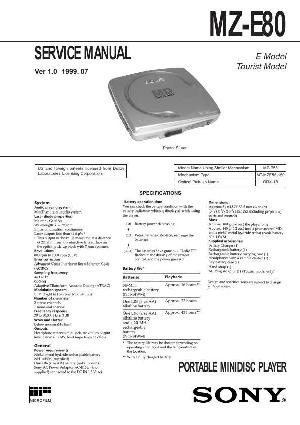 Сервисная инструкция Sony MZ-E80 ― Manual-Shop.ru