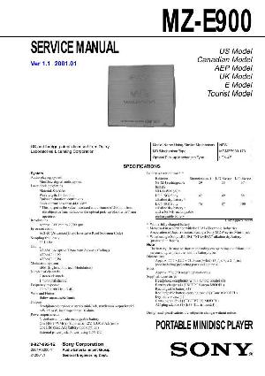 Сервисная инструкция Sony MZ-E900 ― Manual-Shop.ru