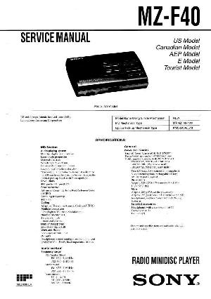 Сервисная инструкция Sony MZ-F40 ― Manual-Shop.ru