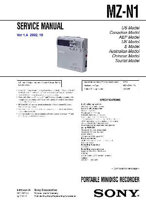 Сервисная инструкция Sony MZ-N1 ― Manual-Shop.ru