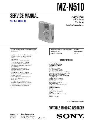 Сервисная инструкция Sony MZ-N510  ― Manual-Shop.ru