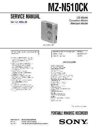 Сервисная инструкция Sony MZ-N510CK  ― Manual-Shop.ru
