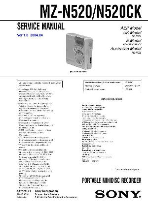 Сервисная инструкция Sony MZ-N520, MZ-N520CK  ― Manual-Shop.ru