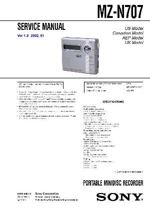 Сервисная инструкция Sony MZ-N707 ― Manual-Shop.ru
