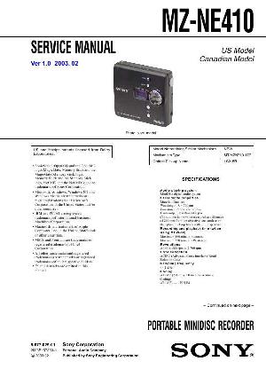 Сервисная инструкция Sony MZ-NE410 ― Manual-Shop.ru
