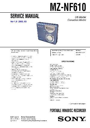Сервисная инструкция Sony MZ-NF610 ― Manual-Shop.ru