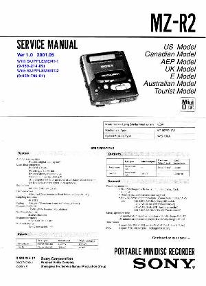 Сервисная инструкция Sony MZ-R2 ― Manual-Shop.ru