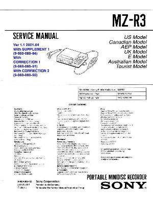 Сервисная инструкция Sony MZ-R3 ― Manual-Shop.ru