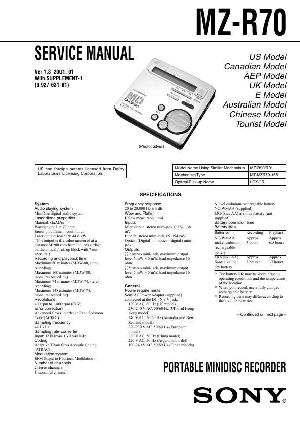 Сервисная инструкция Sony MZ-R70 ― Manual-Shop.ru
