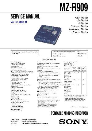 Сервисная инструкция Sony MZ-R909 ― Manual-Shop.ru
