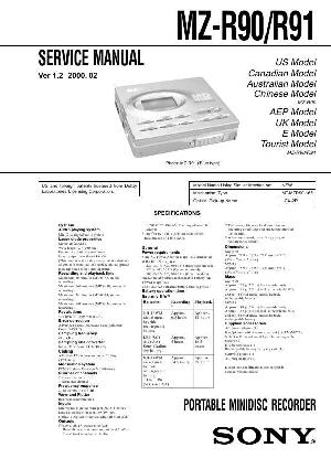 Сервисная инструкция Sony MZ-R90, MZ-R91 ― Manual-Shop.ru