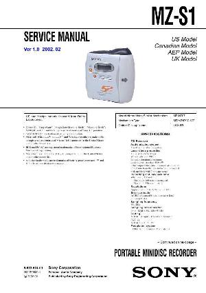 Сервисная инструкция Sony MZ-S1 ― Manual-Shop.ru
