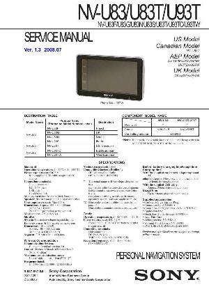 Сервисная инструкция Sony NV-U83T, NV-U93T ― Manual-Shop.ru