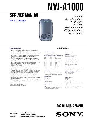 Сервисная инструкция Sony NW-A1000 ― Manual-Shop.ru