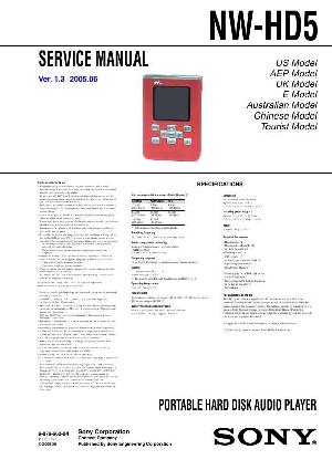 Сервисная инструкция Sony NW-HD5 ― Manual-Shop.ru
