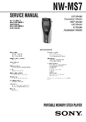 Сервисная инструкция Sony NW-MS7 ― Manual-Shop.ru