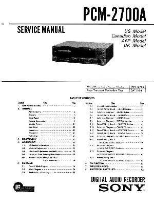 Сервисная инструкция Sony PCM-2700A  ― Manual-Shop.ru
