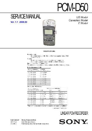 Сервисная инструкция Sony PCM-D50 ― Manual-Shop.ru