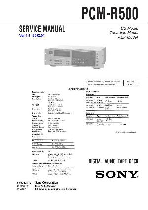 Сервисная инструкция Sony PCM-R500 ― Manual-Shop.ru