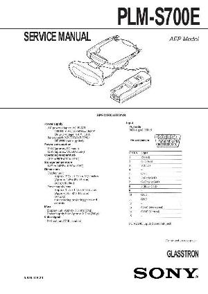 Сервисная инструкция Sony PLM-S700E ― Manual-Shop.ru