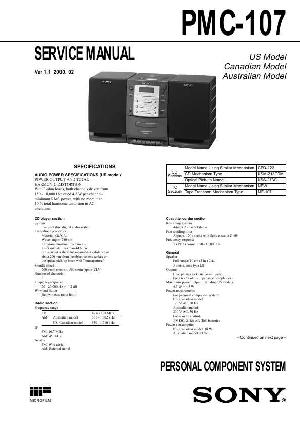 Сервисная инструкция Sony PMC-107 ― Manual-Shop.ru