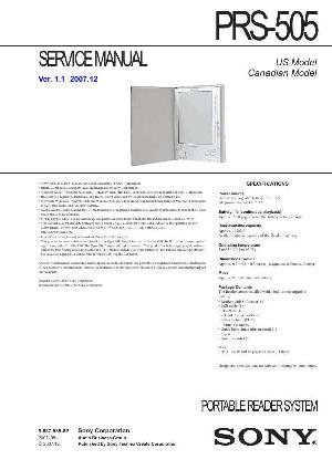 Сервисная инструкция Sony PRS-505 ― Manual-Shop.ru