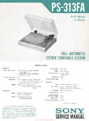 Сервисная инструкция Sony PS-313FA ― Manual-Shop.ru