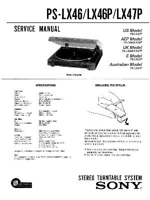 Сервисная инструкция Sony PS-LX46, PS-LX46P, PS-LX47P ― Manual-Shop.ru