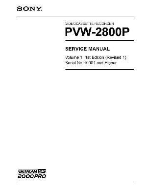 Сервисная инструкция Sony PVW-2800P, VOLUME 1 ― Manual-Shop.ru