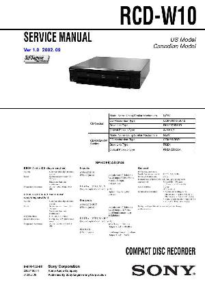 Сервисная инструкция Sony RCD-W10 ― Manual-Shop.ru