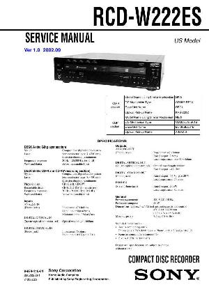 Сервисная инструкция Sony RCD-W222ES ― Manual-Shop.ru