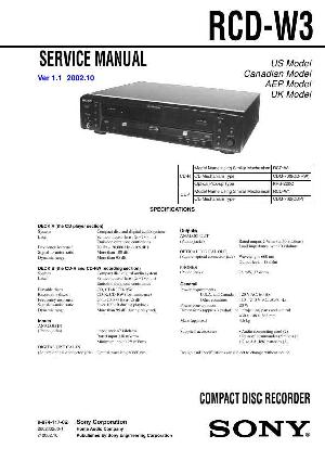 Сервисная инструкция Sony RCD-W3 ― Manual-Shop.ru