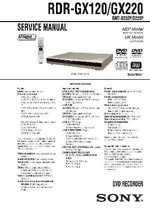 Сервисная инструкция Sony RDR-GX120, RDR-GX220 ― Manual-Shop.ru