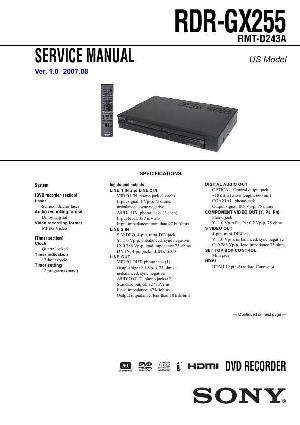 Сервисная инструкция Sony RDR-GX255 ― Manual-Shop.ru