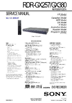 Сервисная инструкция Sony RDR-GX257, RDR-GX380 ― Manual-Shop.ru