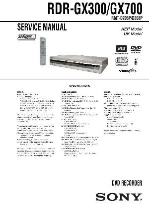 Сервисная инструкция Sony RDR-GX300, RDR-GX700 ― Manual-Shop.ru