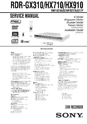 Сервисная инструкция Sony RDR-GX310, RDR-HX710, RDR-HX910 ― Manual-Shop.ru