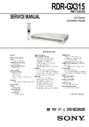 Сервисная инструкция Sony RDR-GX315 ― Manual-Shop.ru