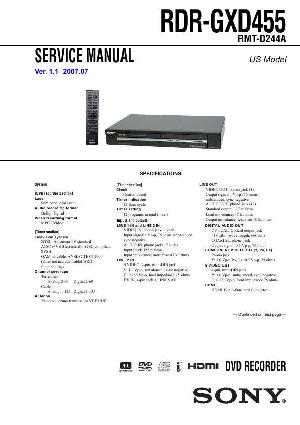 Service manual Sony RDR-GXD455 ― Manual-Shop.ru