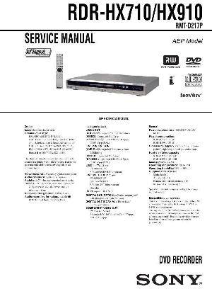 Сервисная инструкция Sony RDR-HX710, RDR-HX910 ― Manual-Shop.ru