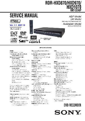 Сервисная инструкция Sony RDR-HXD870, RDR-HXD970, RDR-HXD1070 ― Manual-Shop.ru