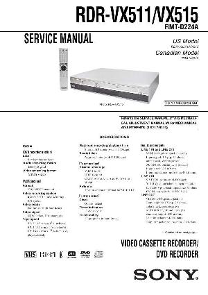 Сервисная инструкция Sony RDR-VX511, RDR-VX515 ― Manual-Shop.ru