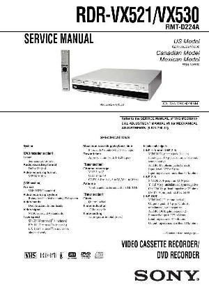 Сервисная инструкция Sony RDR-VX521, RDR-VX530 ― Manual-Shop.ru