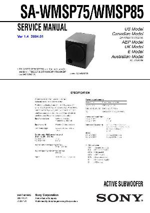 Сервисная инструкция Sony SA-WMPS75, SA-WMSP85  ― Manual-Shop.ru