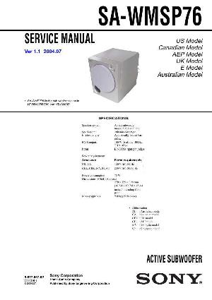 Сервисная инструкция Sony SA-WMSP76 ― Manual-Shop.ru
